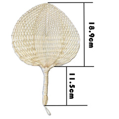 A palm leaf fan with size number on the side