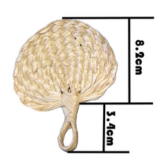A palm leaf fan with size number on the side