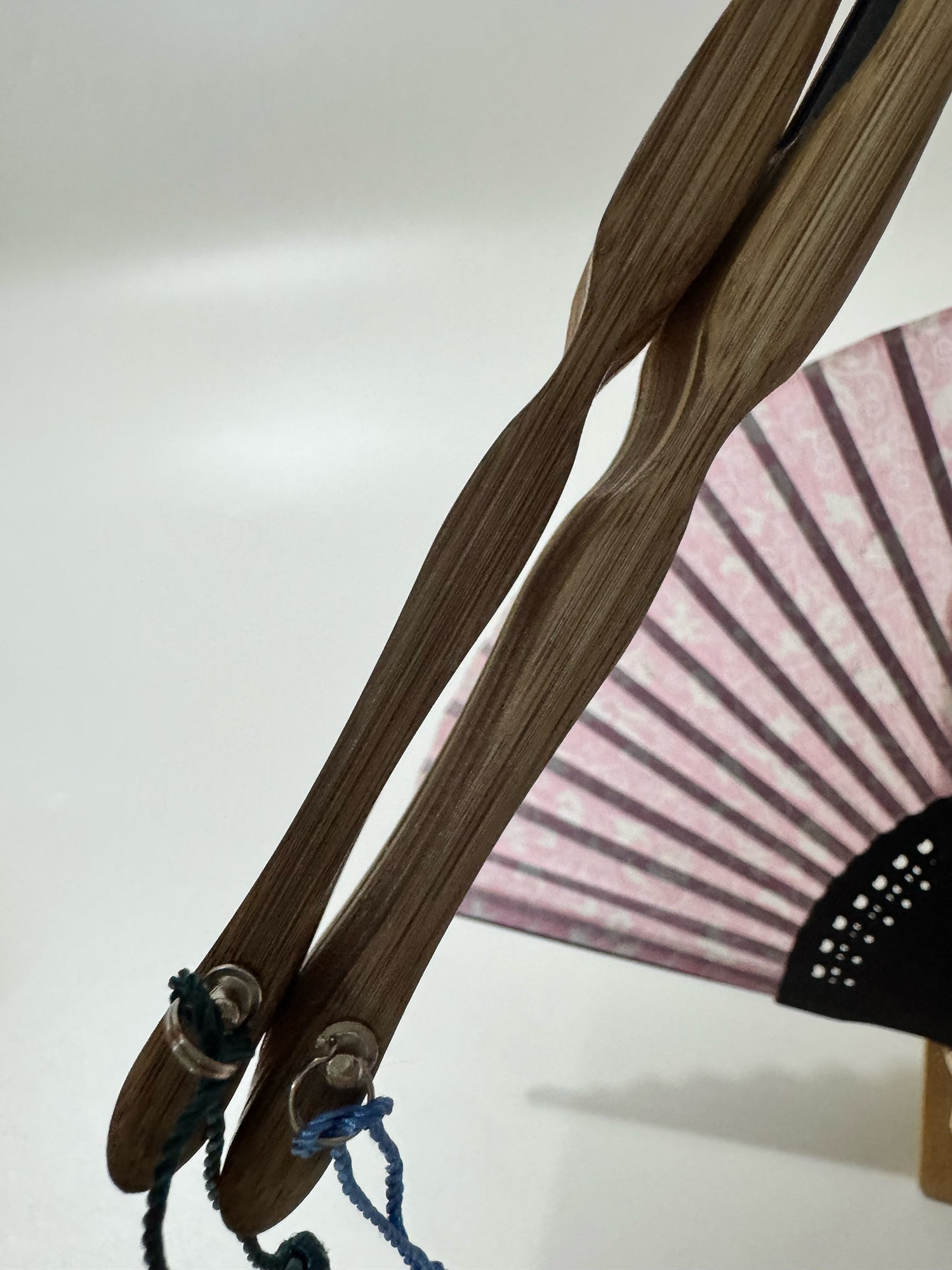 Main ribs of 2 Chinese silk phoenix folding fans