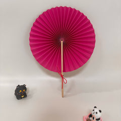 Handheld Handcrafted Round Shape Paper Folding Fan