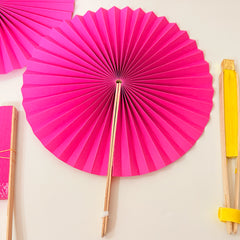 Handheld Handcrafted Round Shape Paper Folding Fan