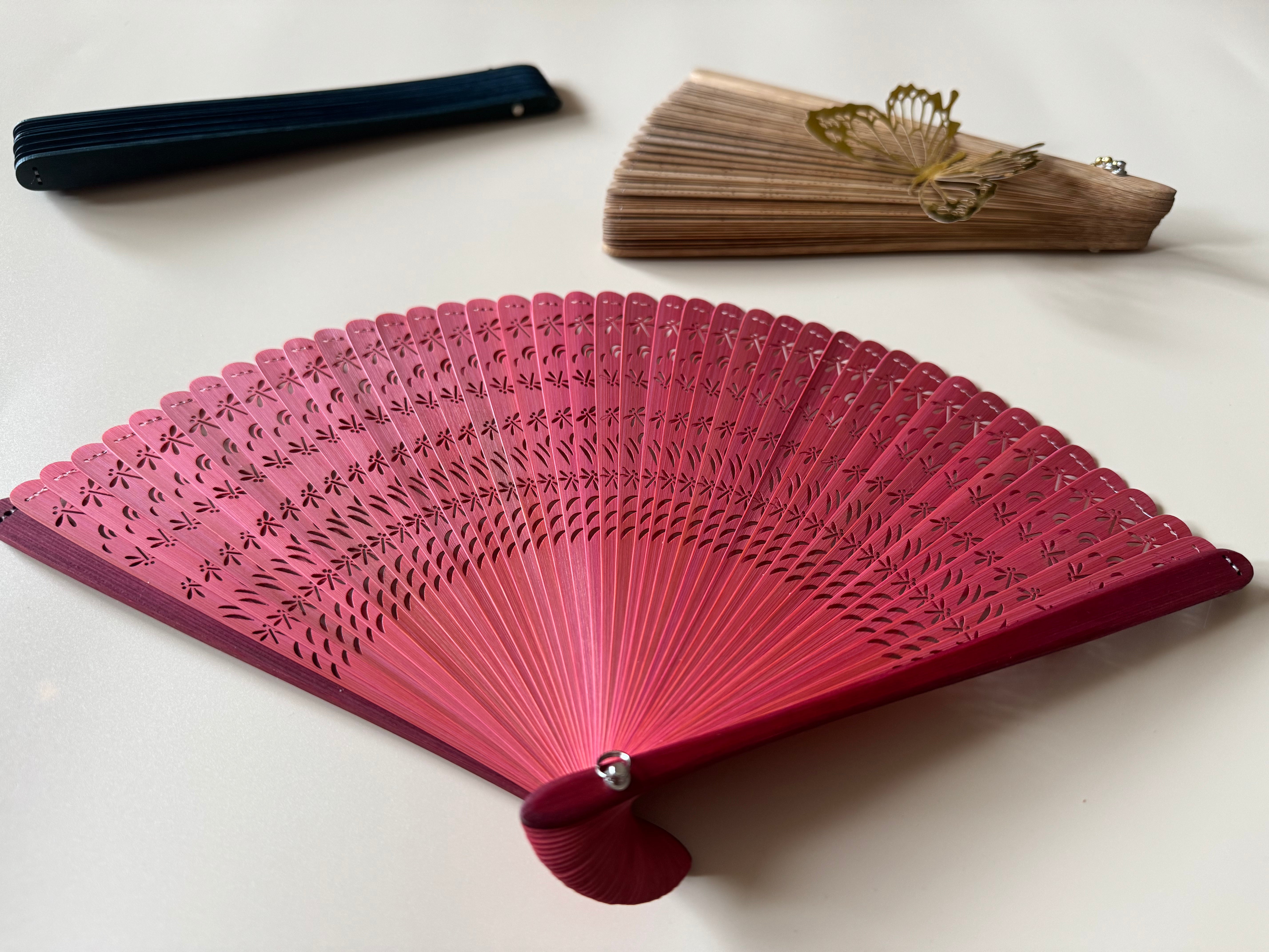 Bamboo touqing dragonfly carved fan