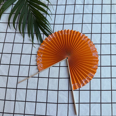 Handheld Handcrafted Round Shape Paper Folding Fan