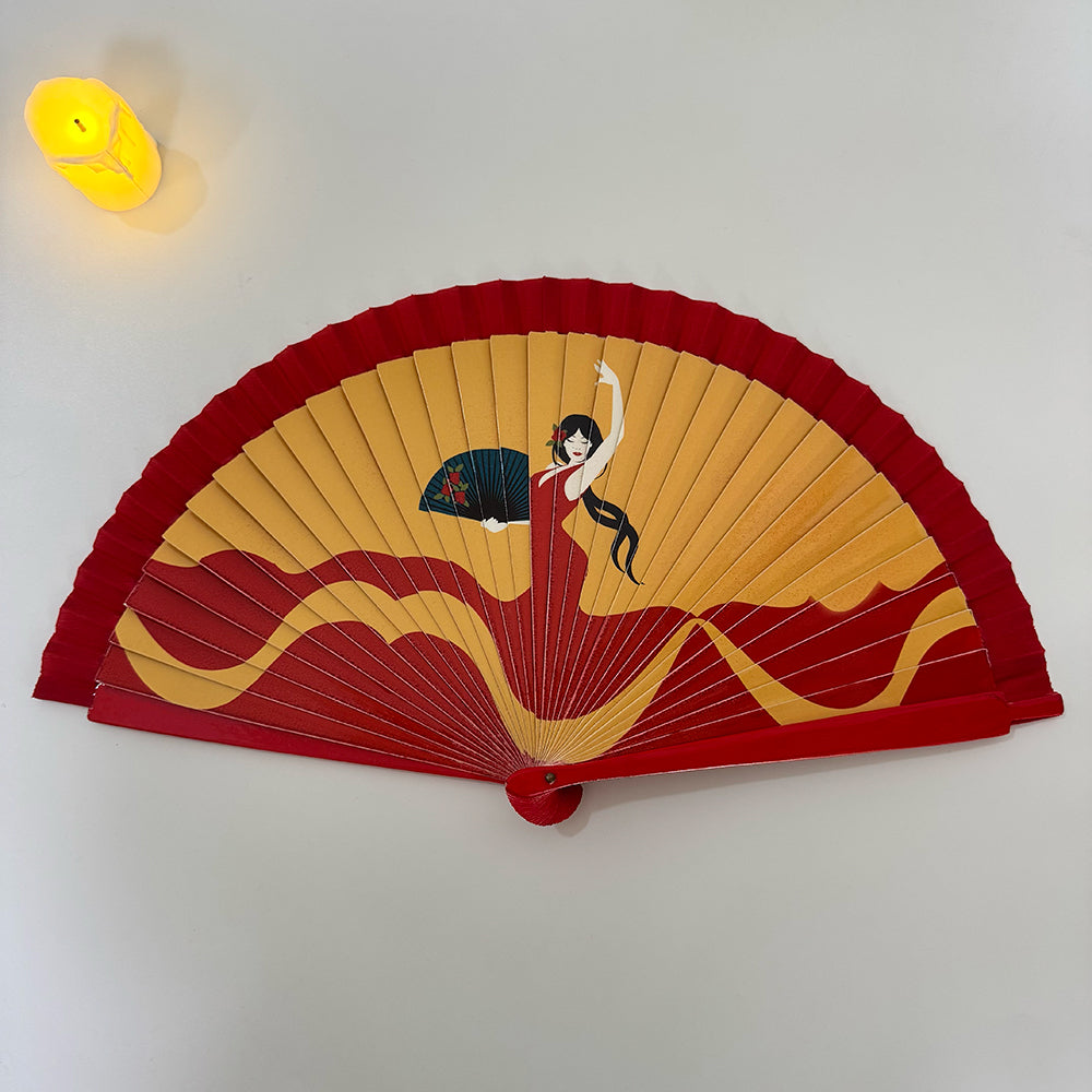 Hand-Painted Spanish Fan -- Flamenco