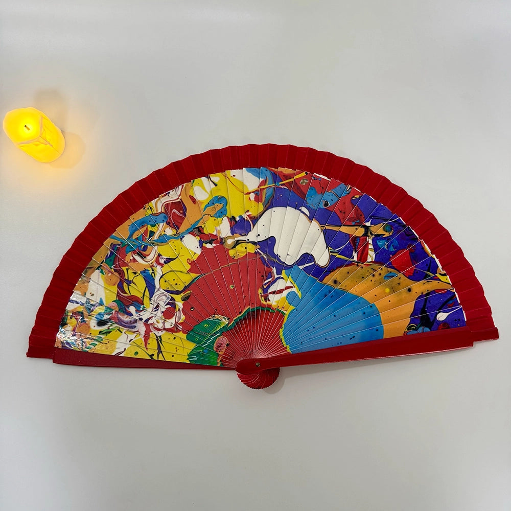 Hand-painted Spanish Fan -- Rhapsody in Hue