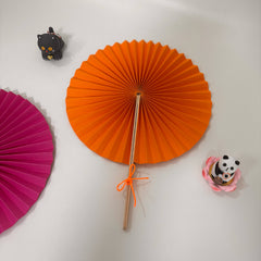 Handheld Handcrafted Round Shape Paper Folding Fan