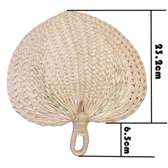 A palm leaf fan with size number on the side