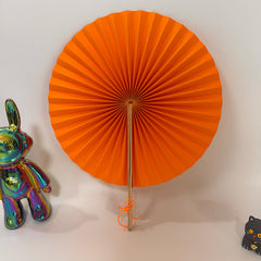 Handheld Handcrafted Round Shape Paper Folding Fan