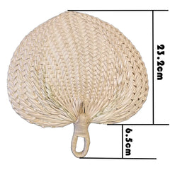 A palm leaf fan with size number on the side